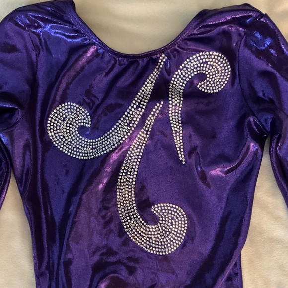 ⭐️ 2/$60 ⭐️ NWOT GK 3/4 Sleeve RHINESTONE Gymnastics Leotard - Picture 3 of 5